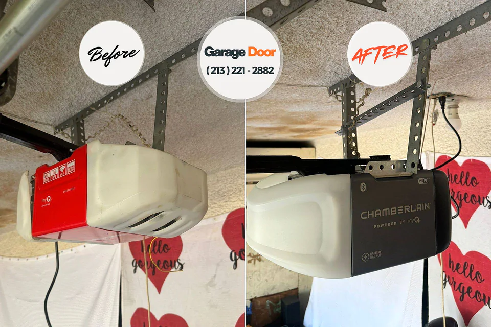 Before and after: garage door repair Hawthorne, FL